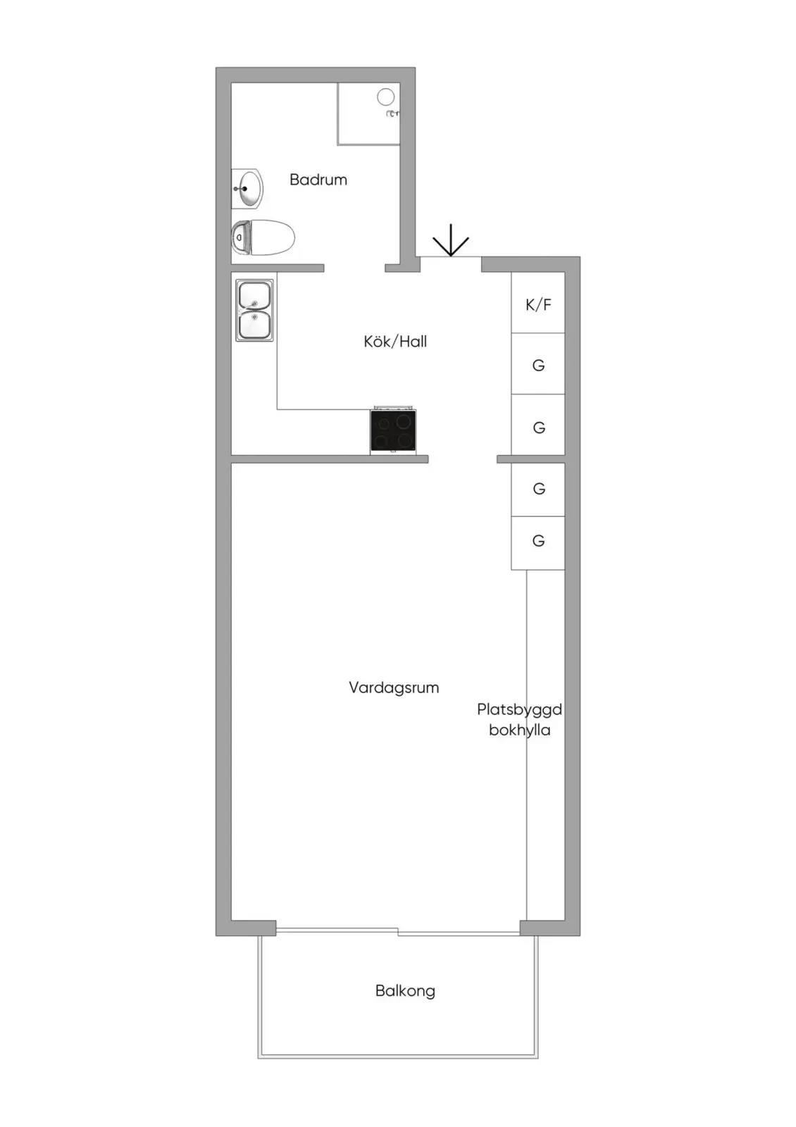 Planritning för Karl Gerhards väg 27