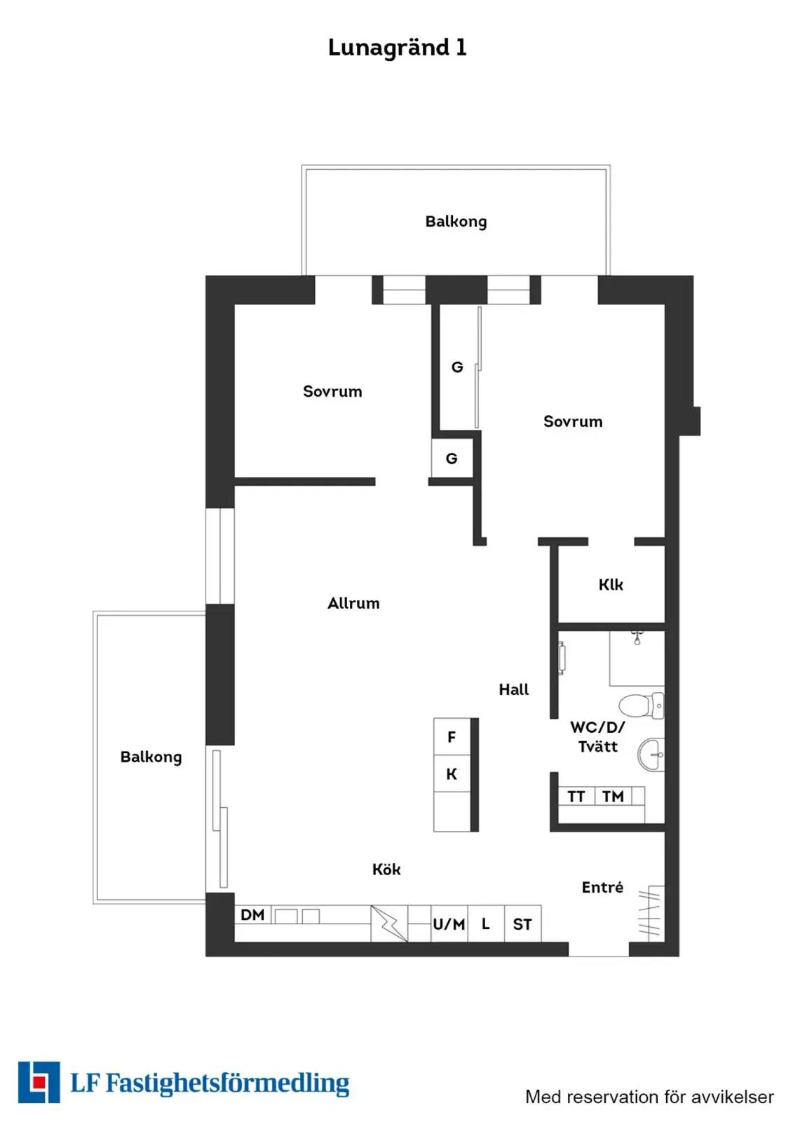 Floor plan for Lunagränd 1