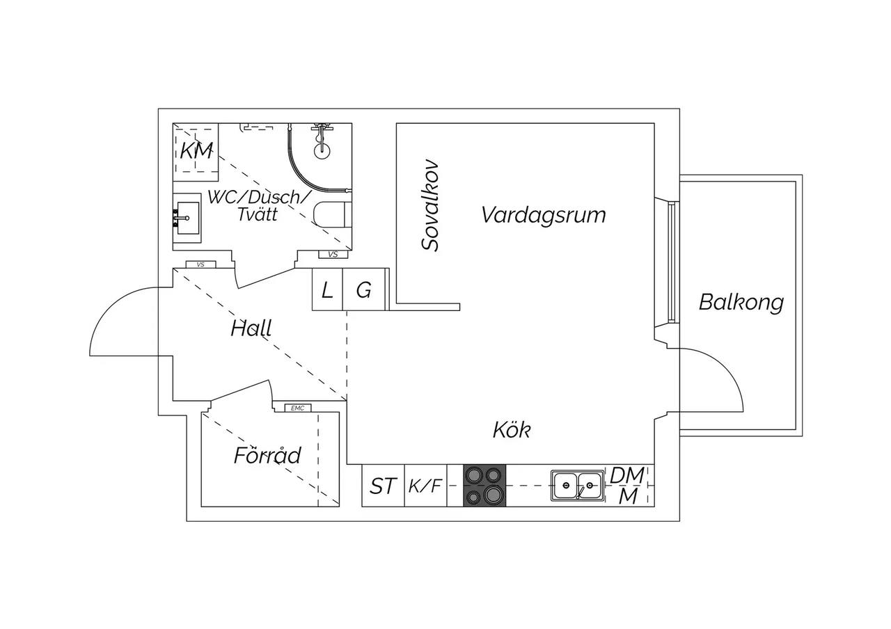 Floor plan for Grafiska vägen 4C
