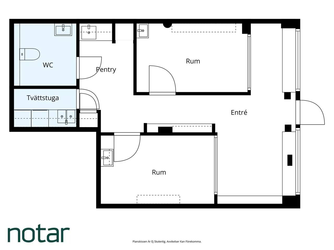 Floor plan for Västra Varvsgatan 11B