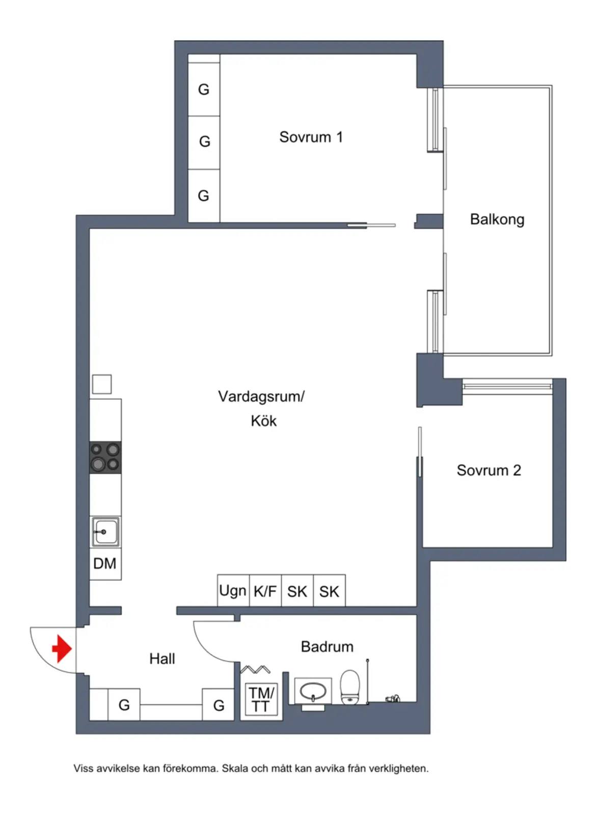 Floor plan for Fabrikörvägen 4A