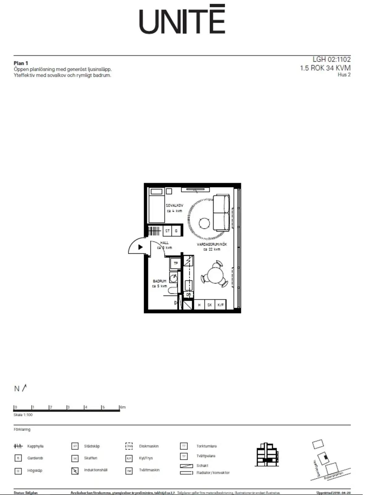 Planritning för Spanielgatan 4