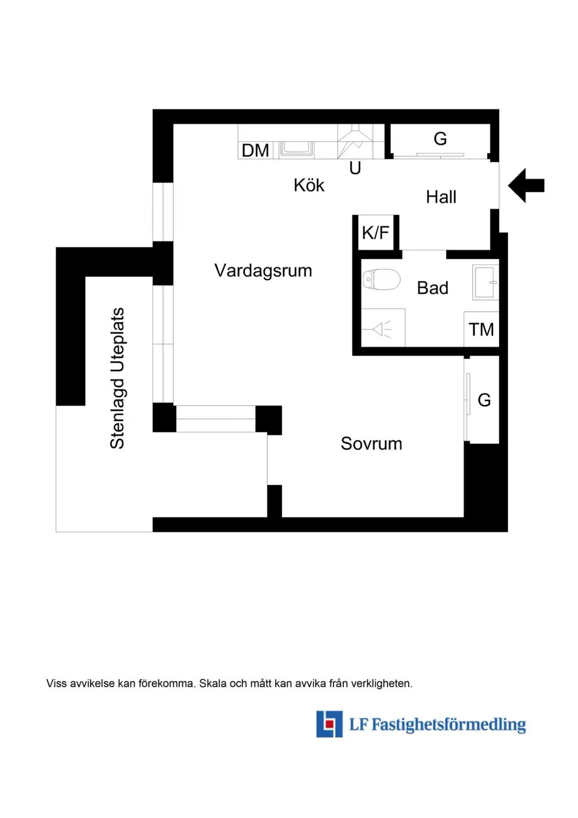 Floor plan for Hyllie Boulevard 2G