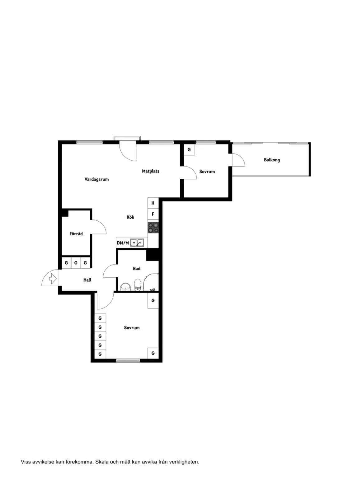 Floor plan for Munkhättevägen 23A