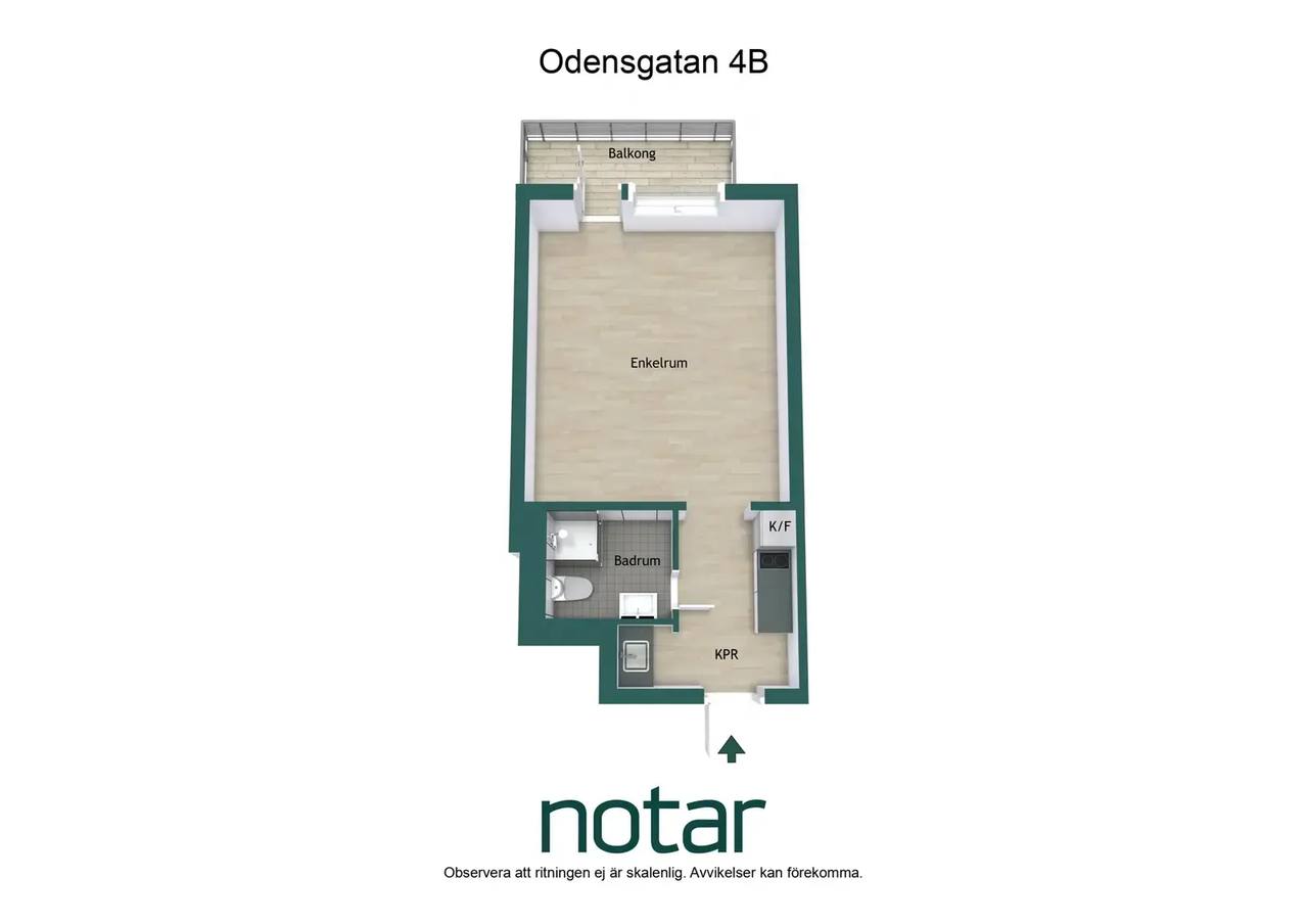 Planritning för Odensgatan 4B