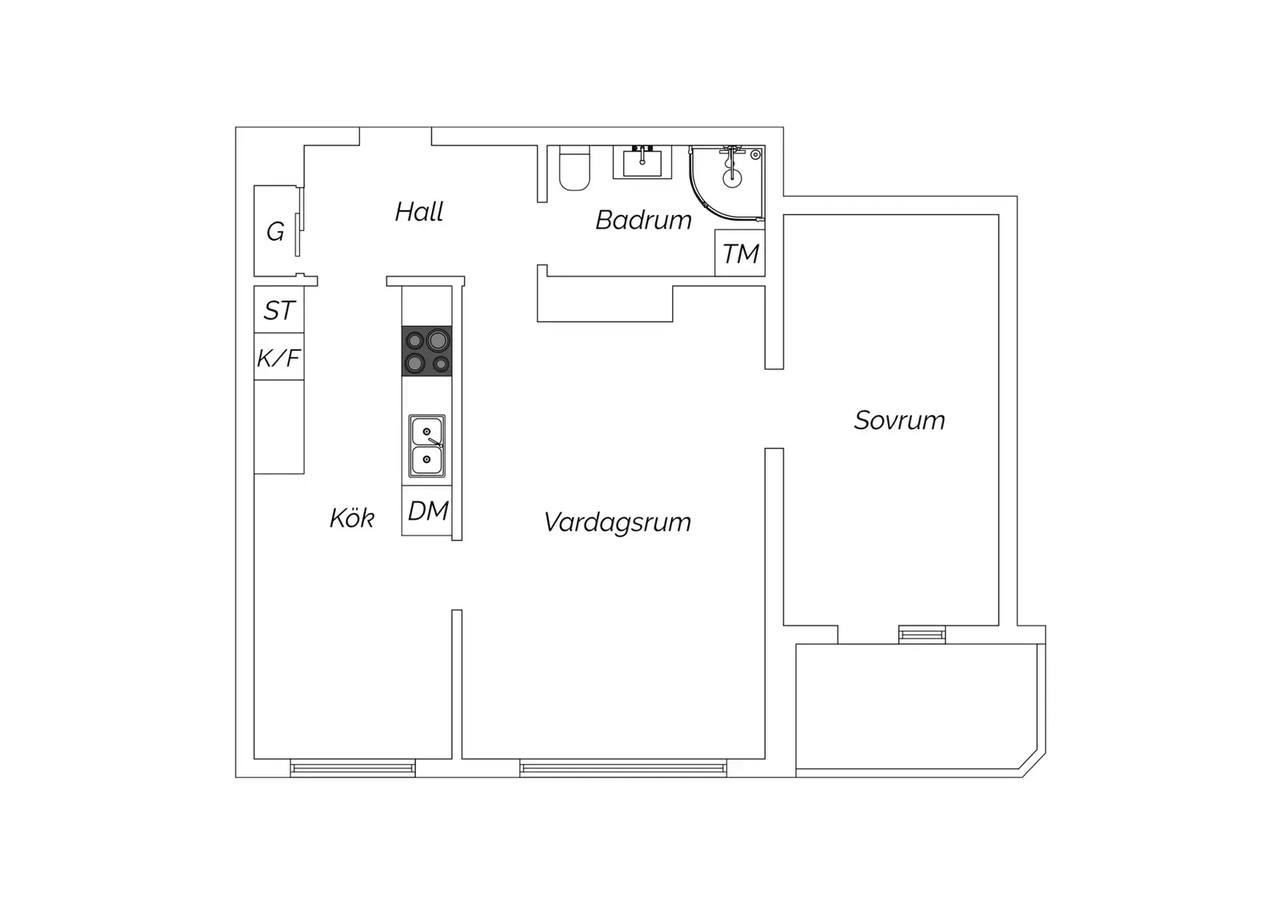 Floor plan for Friggagatan 7A