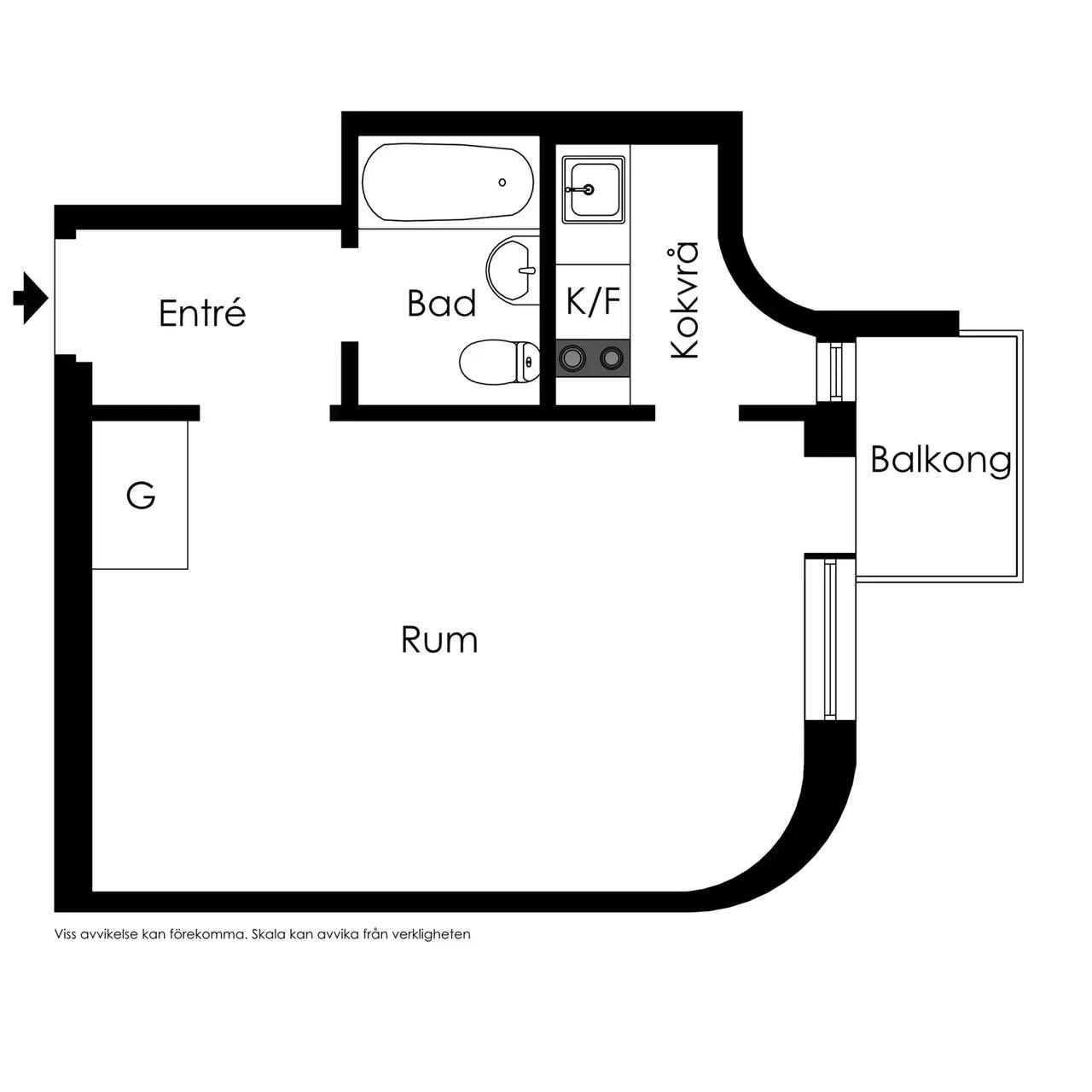 Floor plan for Brahegatan 48