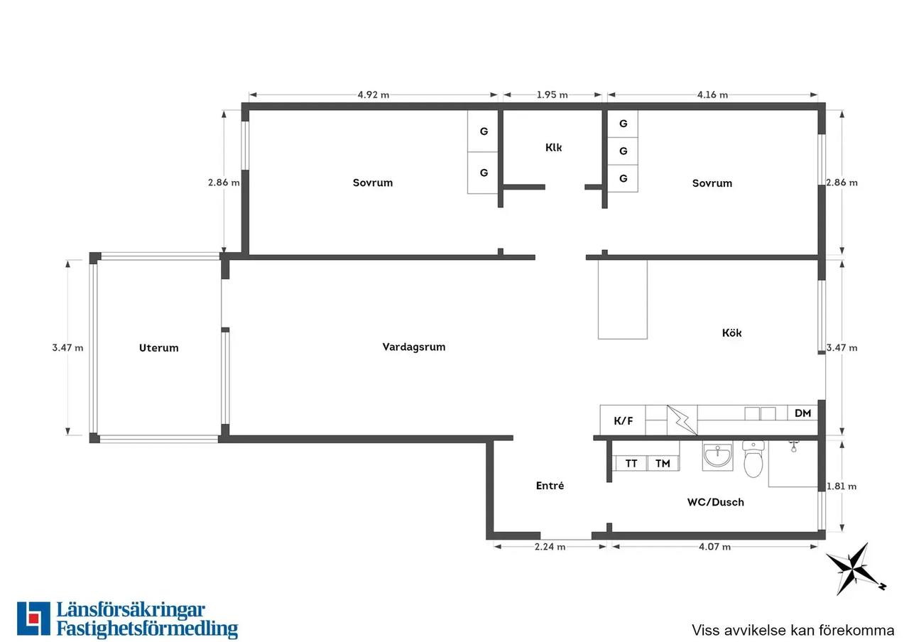 Floor plan for Färgfabriksgatan 6