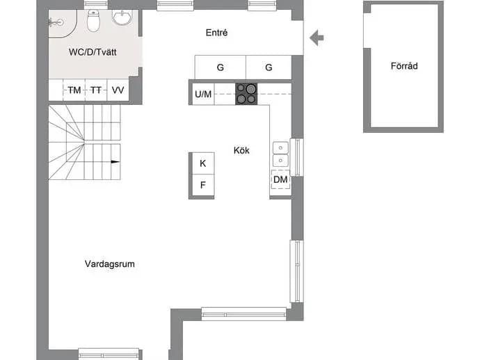 Planritning för Hemmings väg 27B