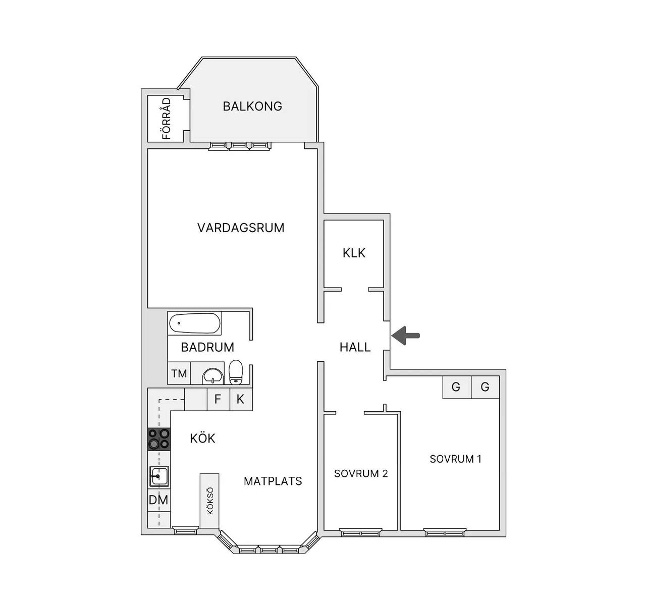 Floor plan for Vintertullstorget 44, 4 tr