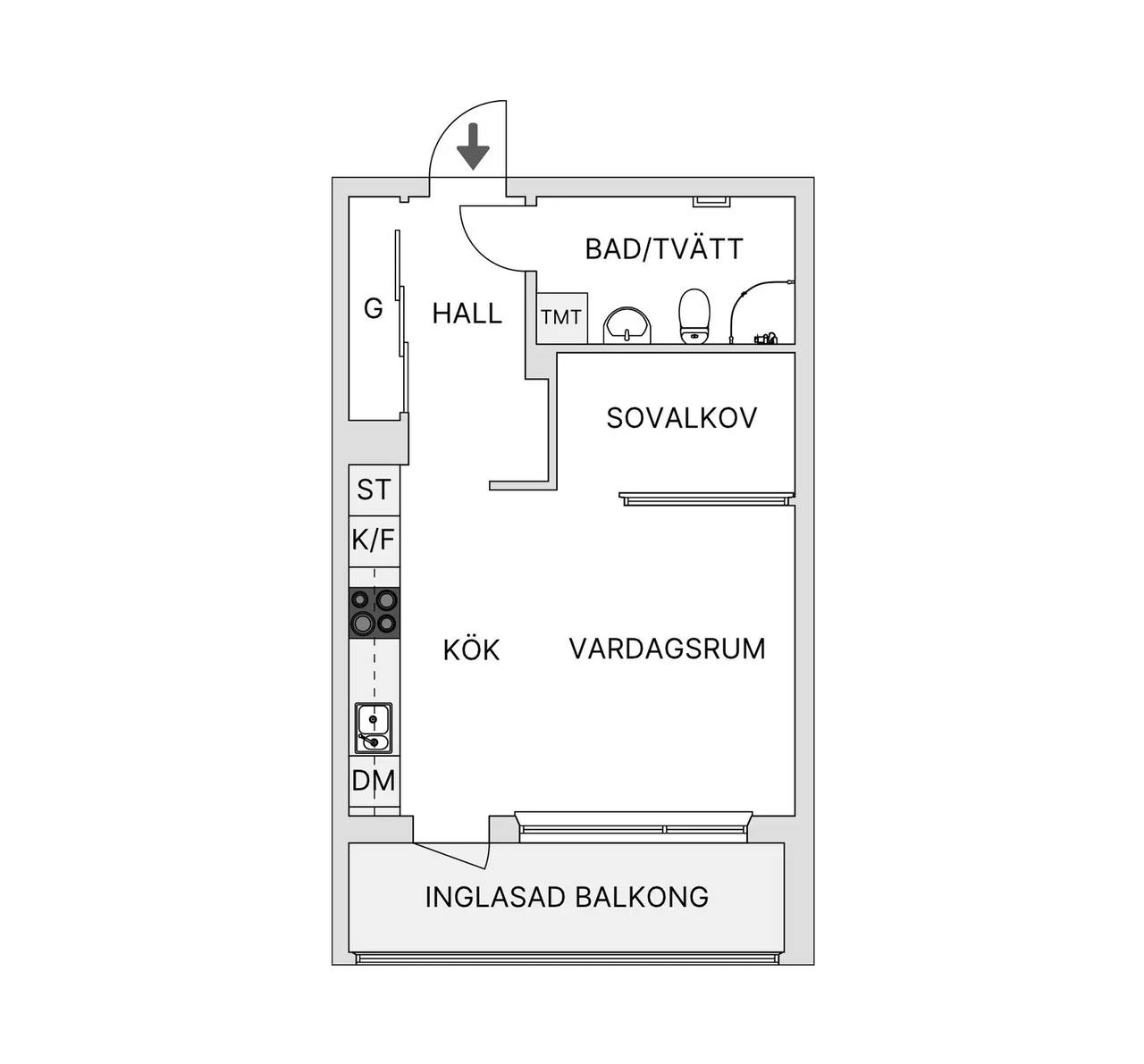 Planritning för Östra Eriksbergsgatan 87