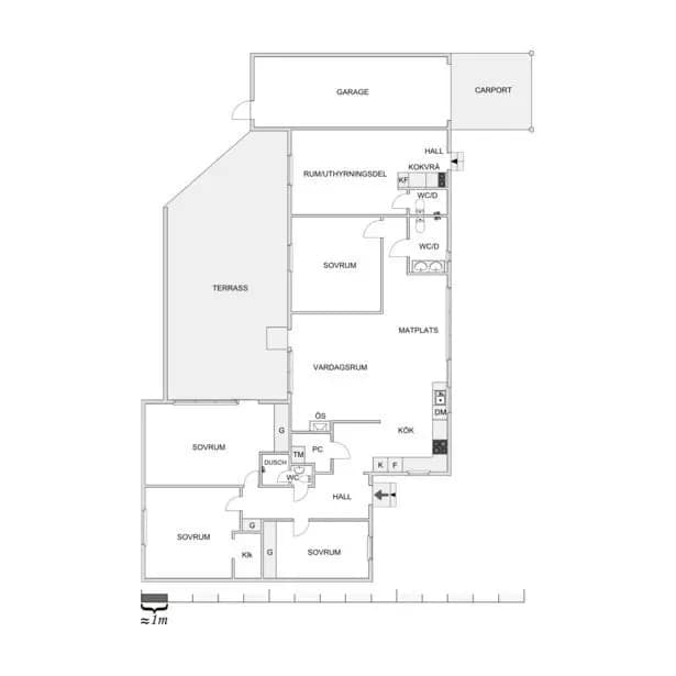 Planritning för Klövergatan 3