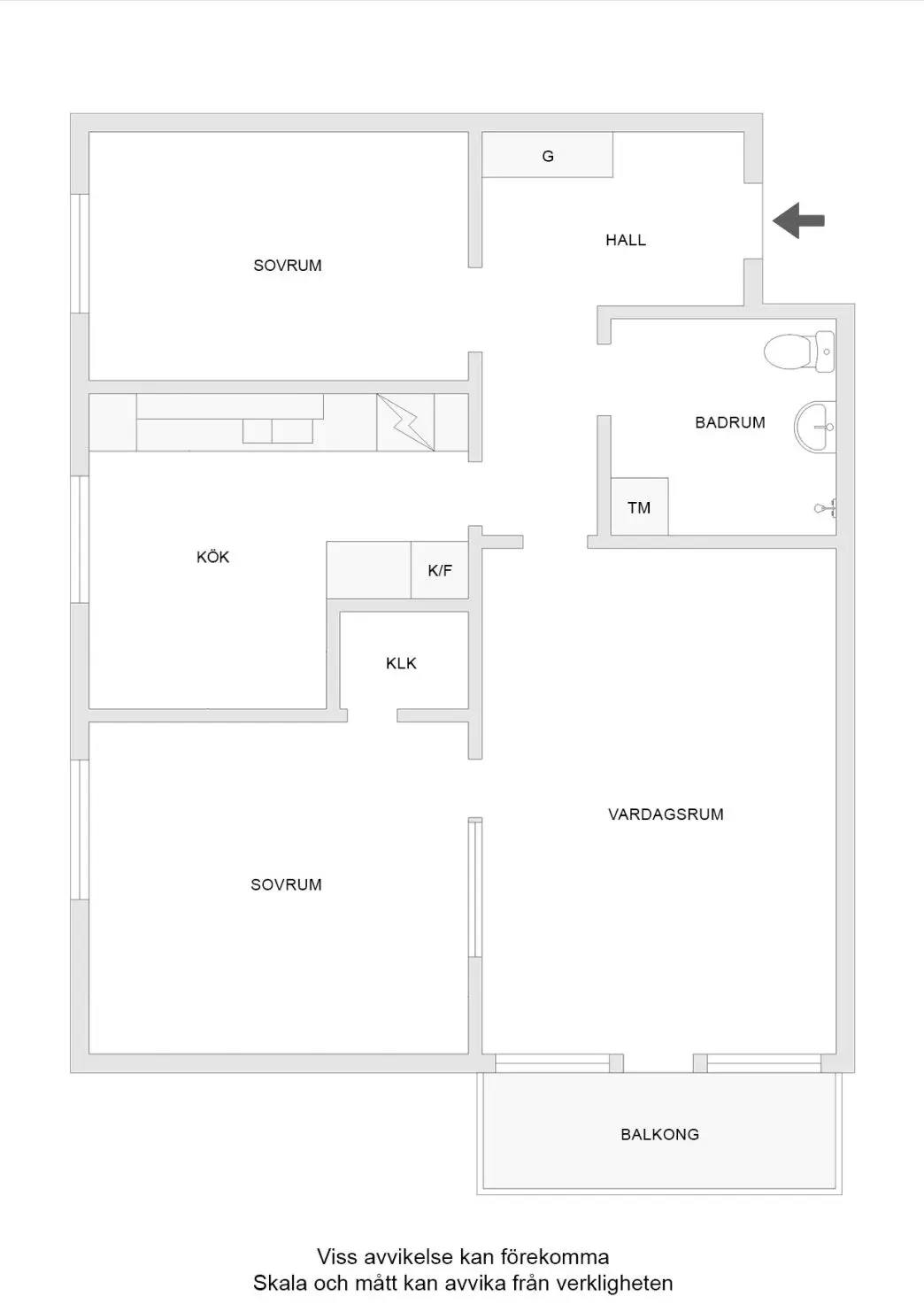 Floor plan for Rekylgatan 4