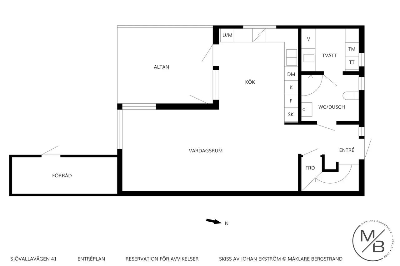 Floor plan for Sjövallavägen 41