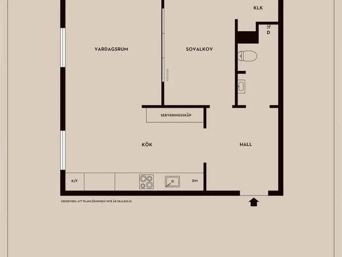 Floor plan for Tjurbergsgatan 34, 2tr