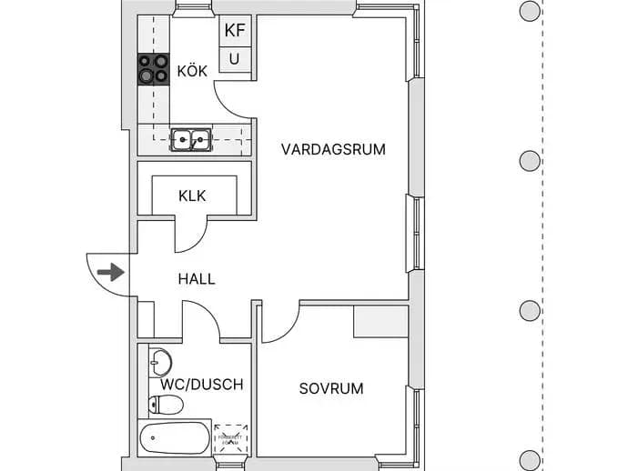 Floor plan for Barkassgatan 7