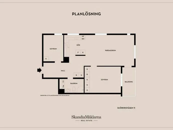 Floor plan for Björkrisvägen 11