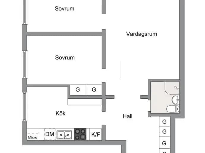Floor plan for Trädgårdsgatan 19