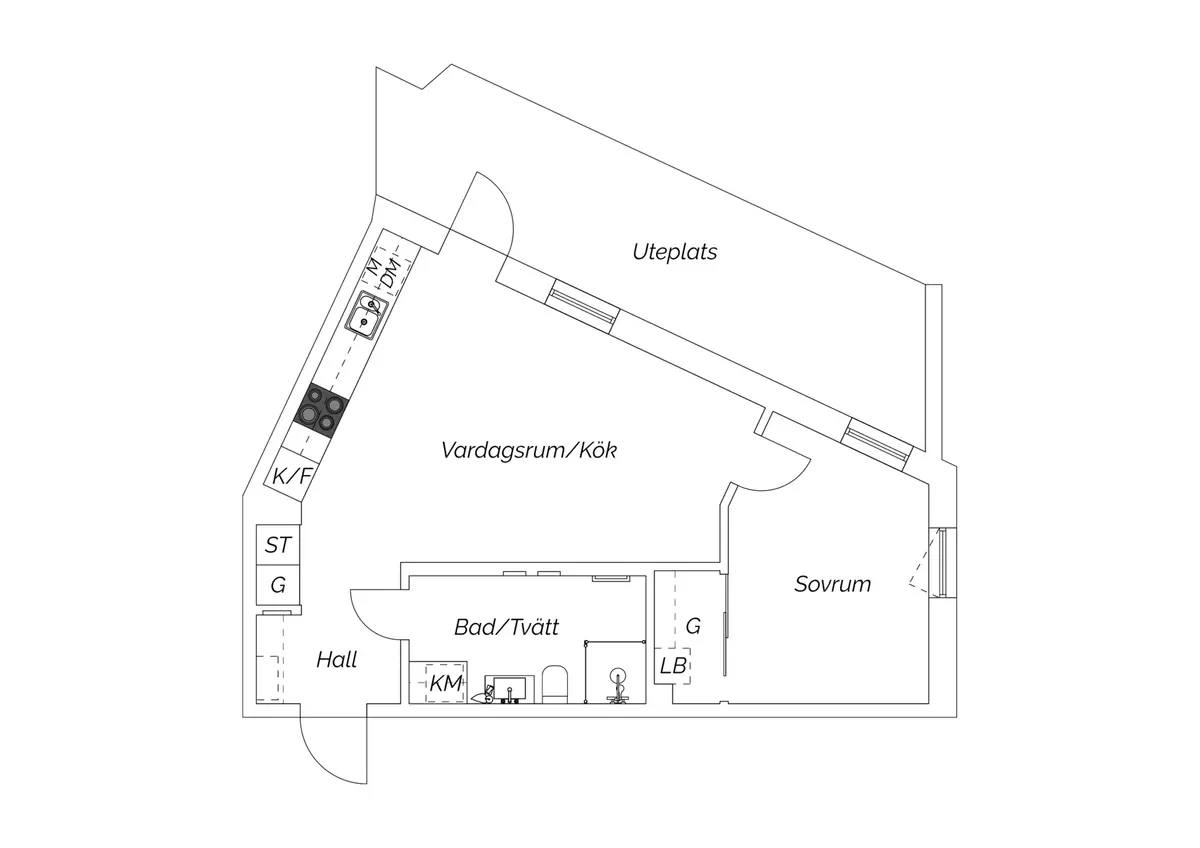 Planritning för Igeldammsgatan 15
