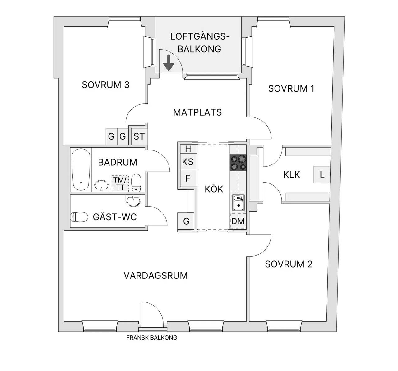 Planritning för Ringvägen 43B