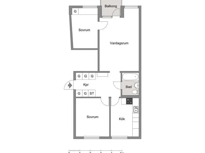 Floor plan for Storängsvägen 9 B