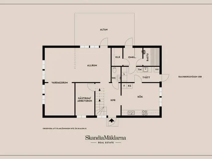 Planritning för Backbergsvägen 25B