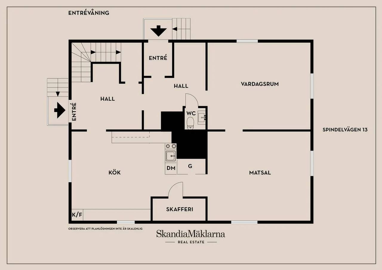 Floor plan for Spindelvägen 13