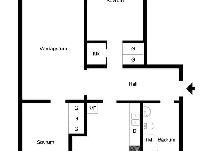 Planritning för Utgårdsvägen 21