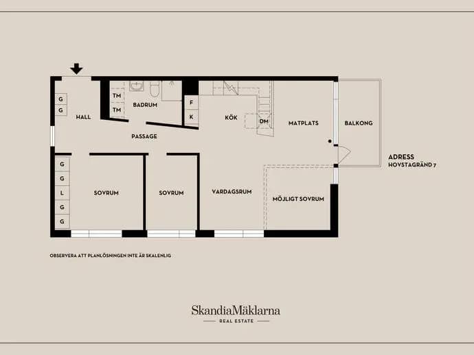 Floor plan for Hovstagränd 7