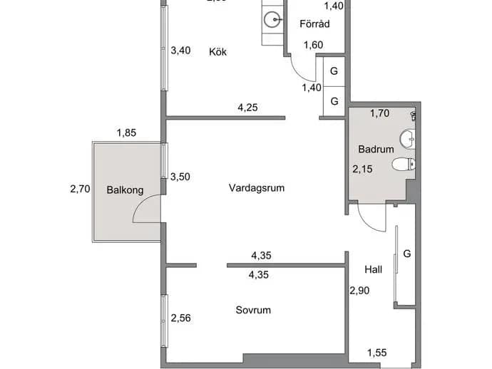 Floor plan for Västeråsvägen 10A