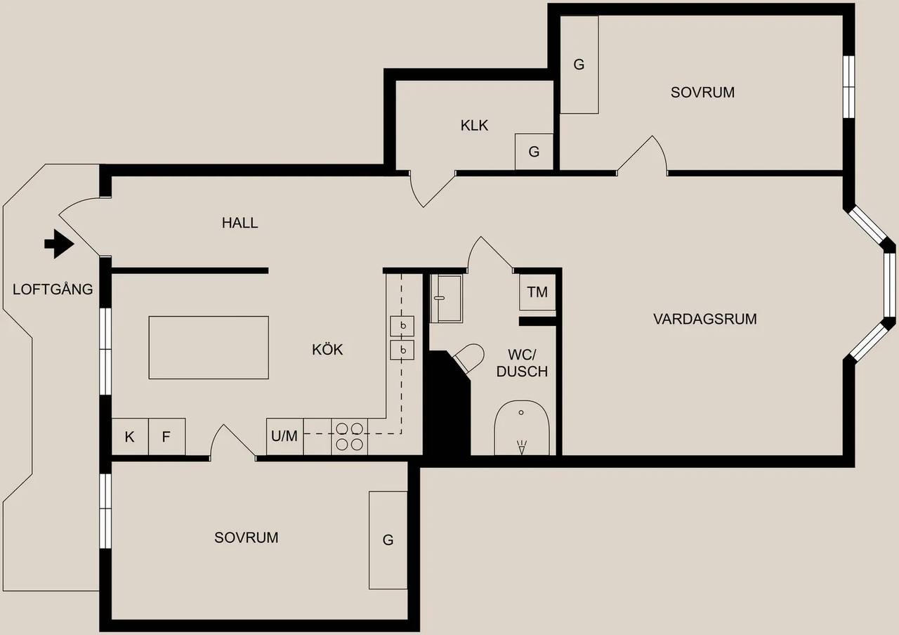 Planritning för Sandgatan 22A
