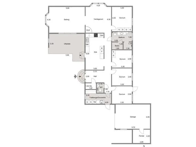Floor plan for Nordkroksvägen 61A