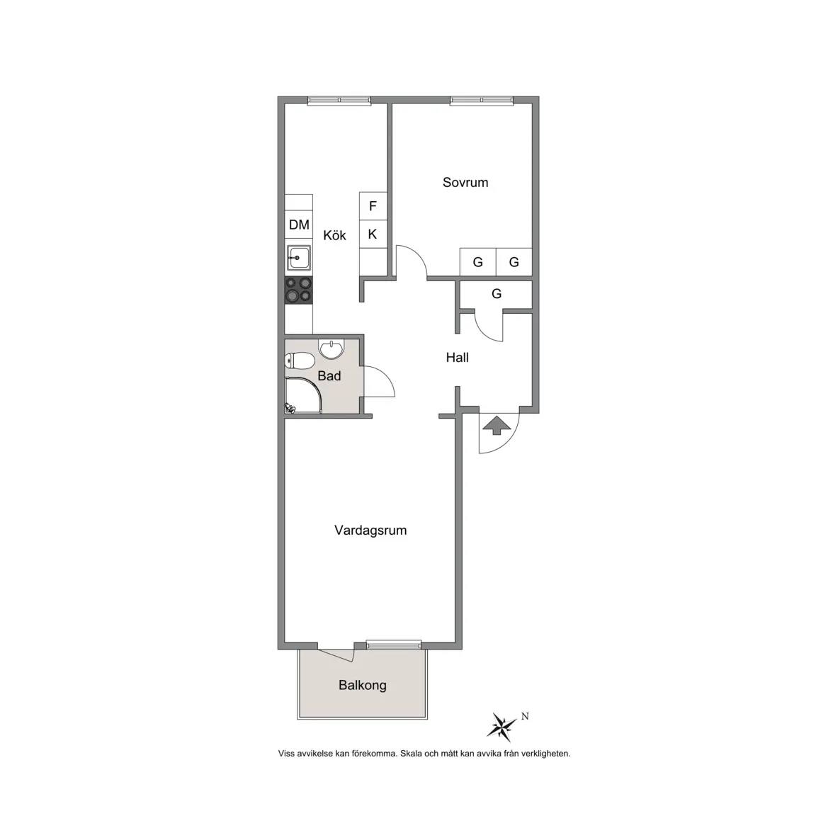 Floor plan for Almvägen 17B