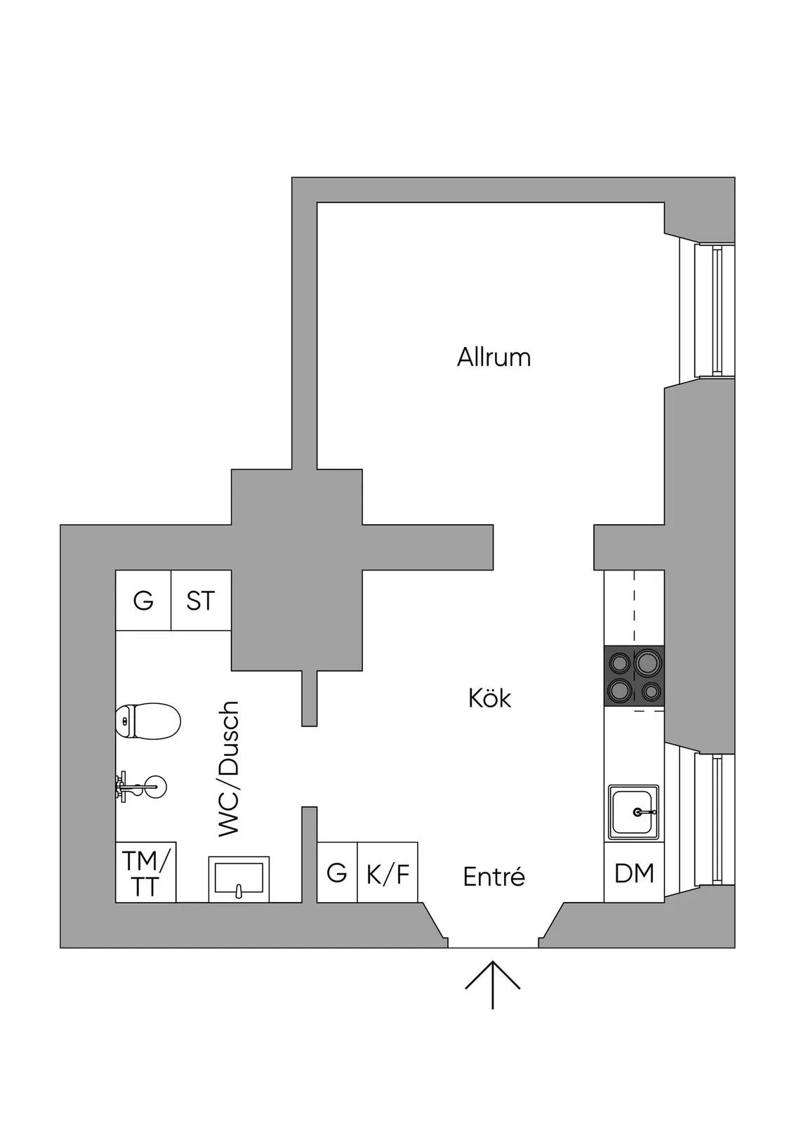 Floor plan for Södra Agnegatan 26
