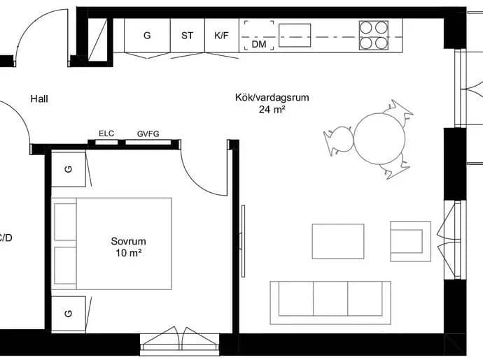 Planritning för Turebergs allé 6