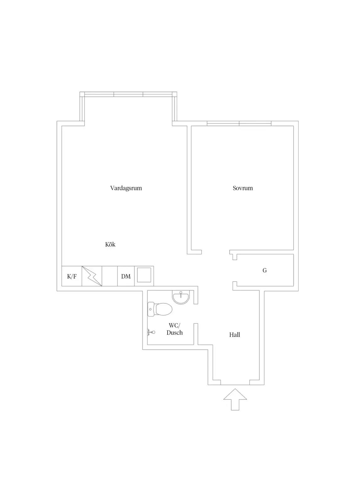 Floor plan for Brobygatan 2C