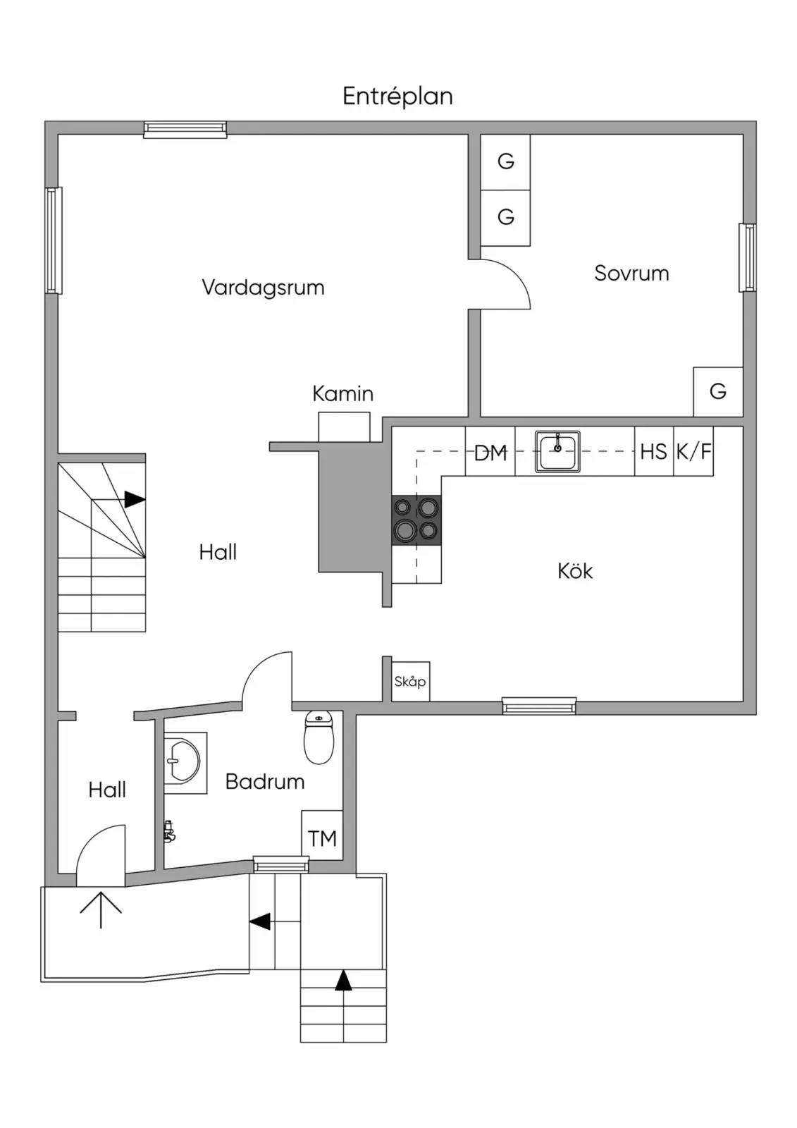 Floor plan for Gamla Björlandavägen 43