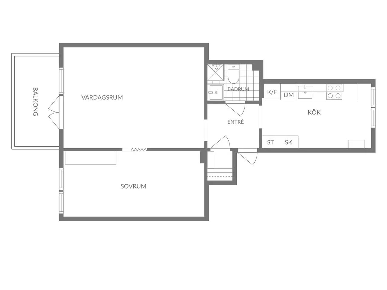 Floor plan for Wrangelsgatan 4A