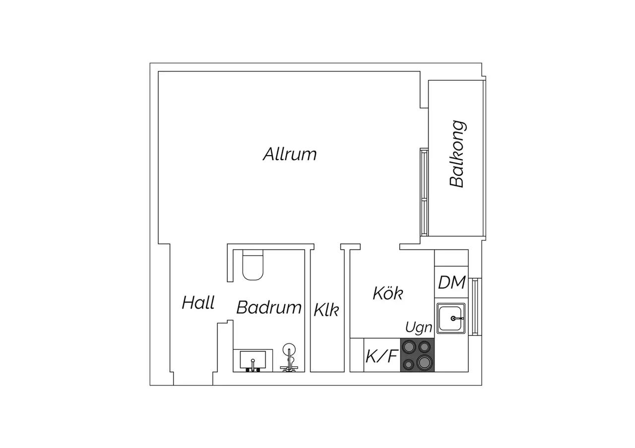 Floor plan for Branteviksgatan 5B