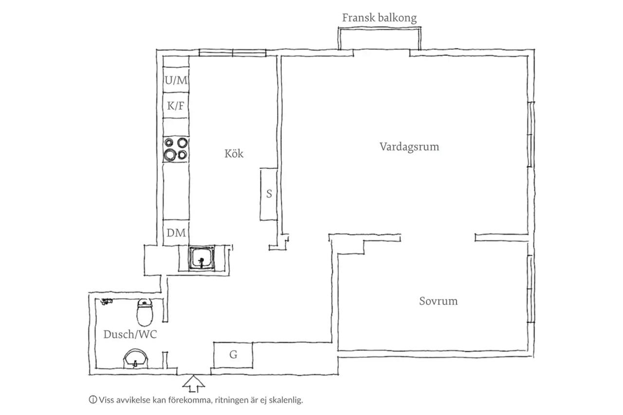 Floor plan for Gustavsplatsen 1M