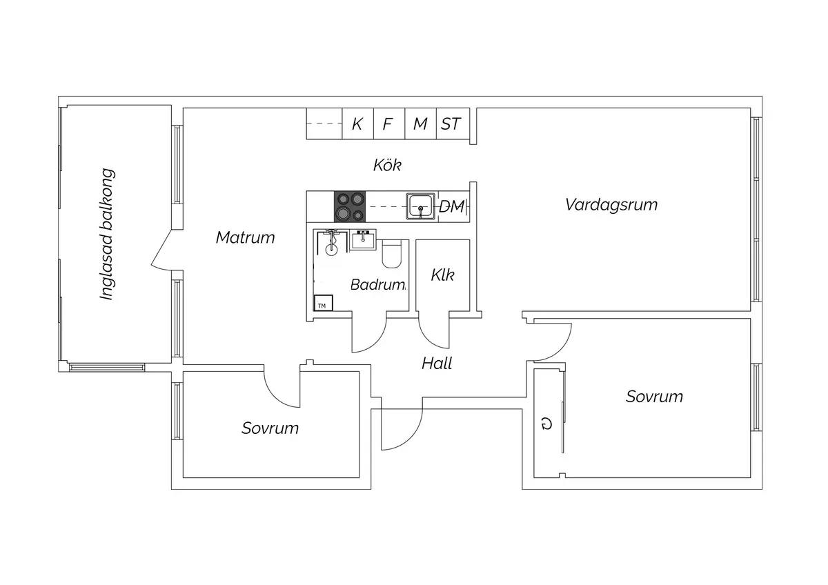 Planritning för Gustavsgatan 42