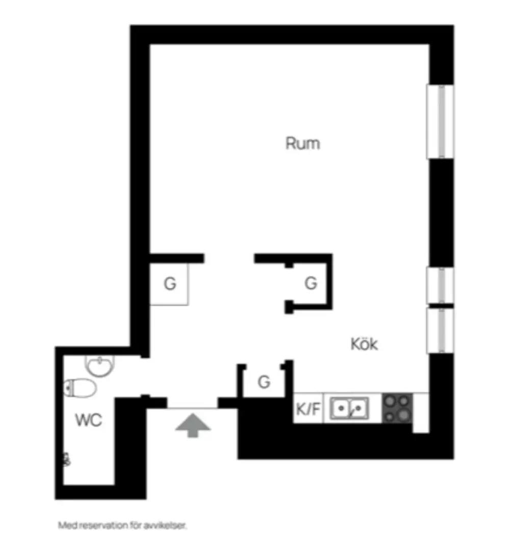 Floor plan for Kalmgatan 6