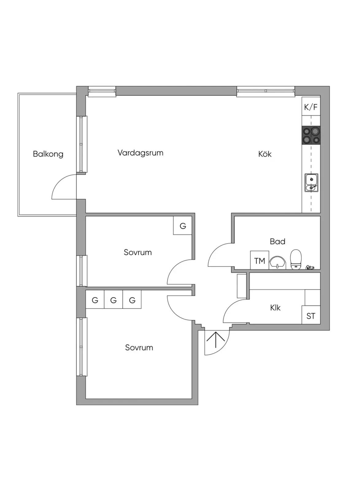 Floor plan for Hadar Grudes gata 13