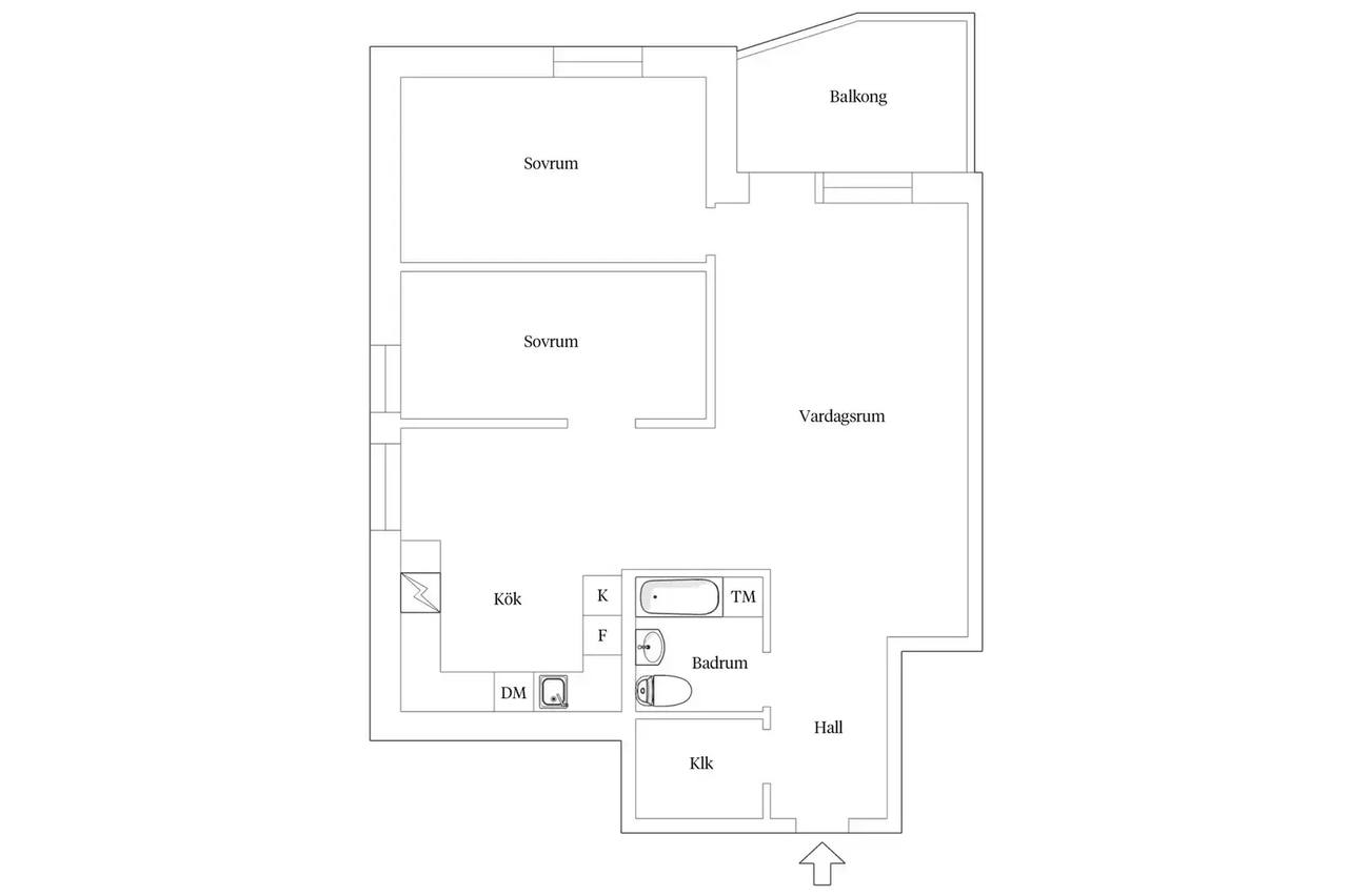 Planritning för Vitlöksgränd 3