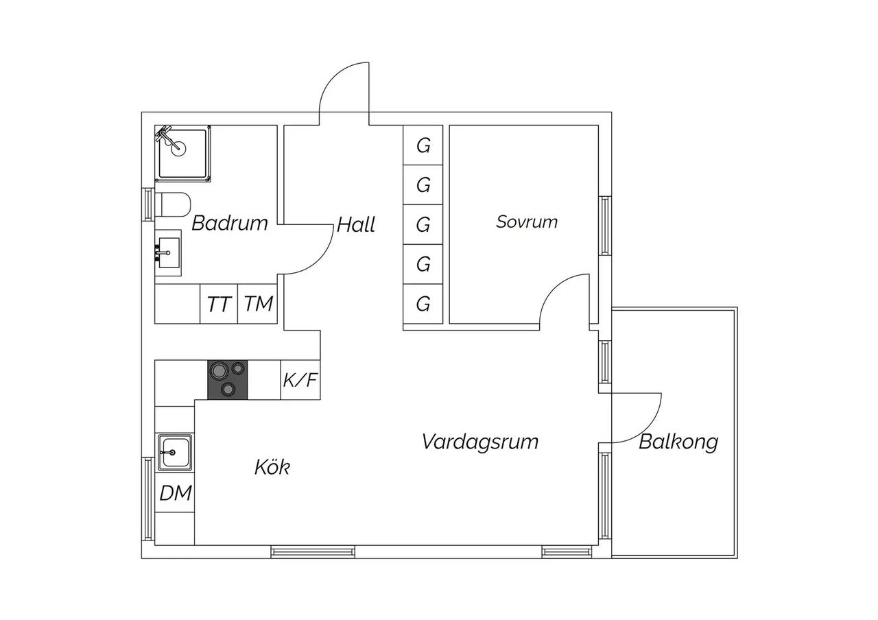 Floor plan for Distansgatan 23A