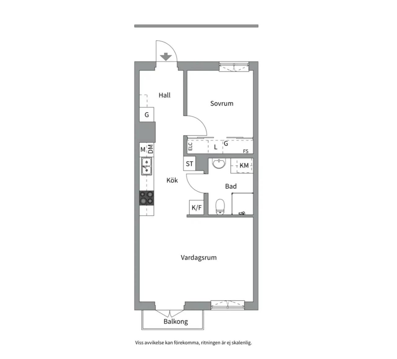 Planritning för Östervägen 28B