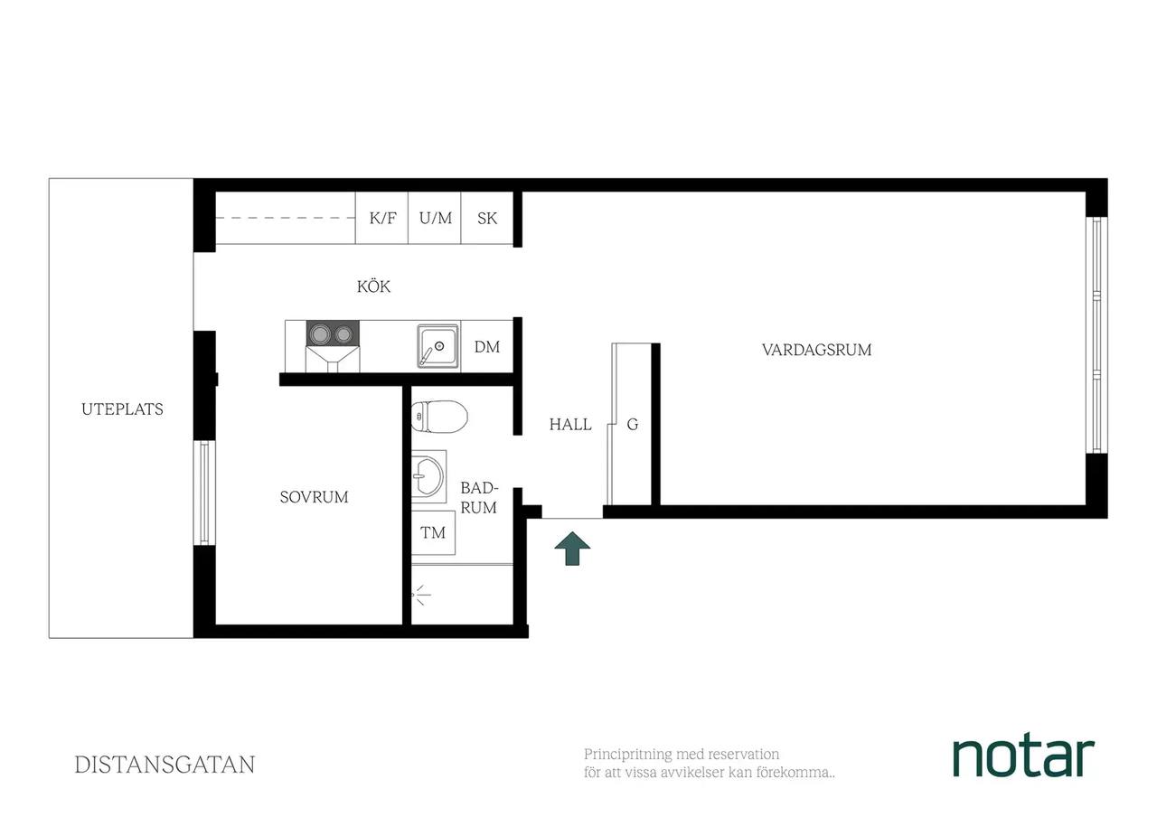 Floor plan for Distansgatan 17