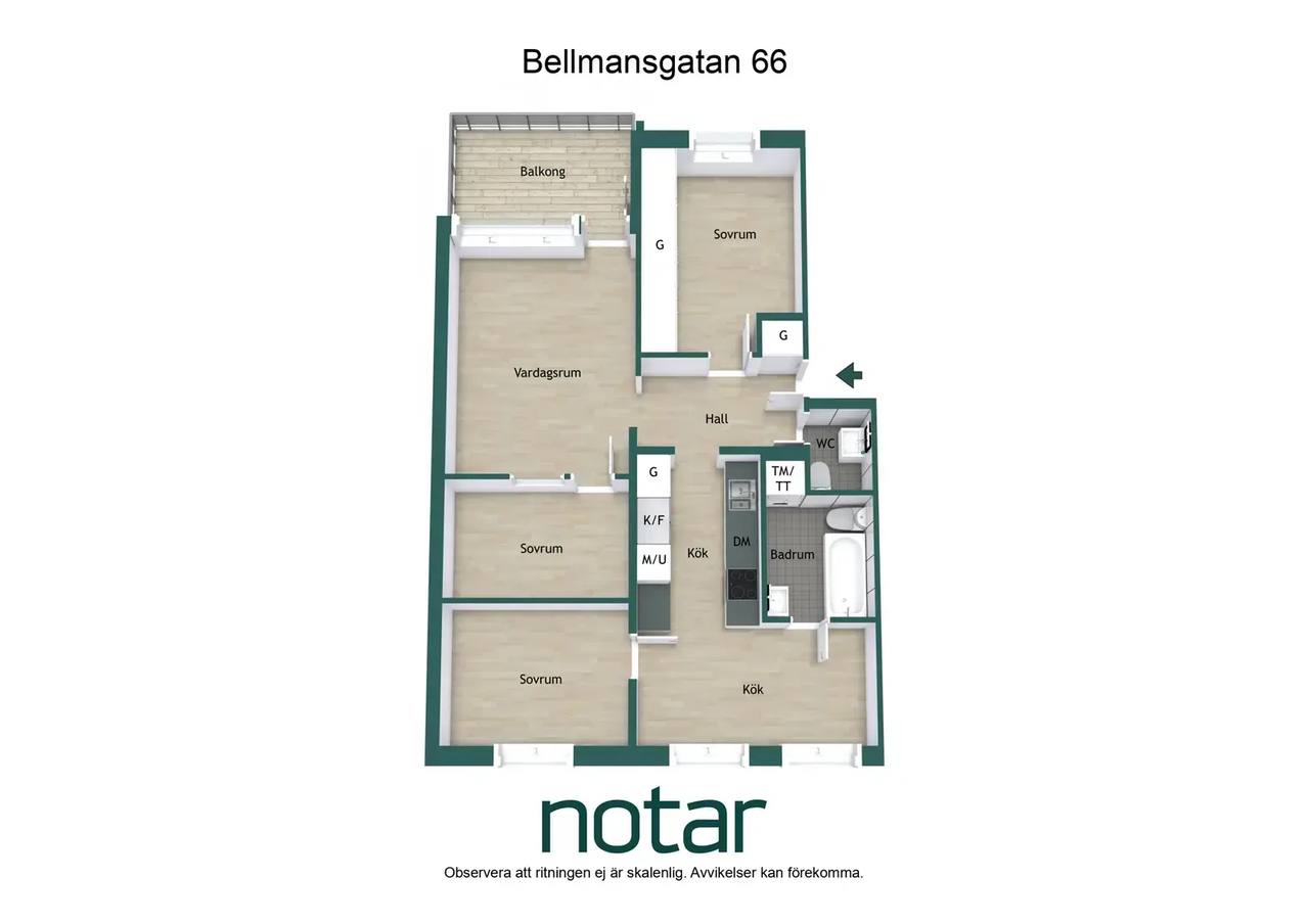 Planritning för Bellmansgatan 66