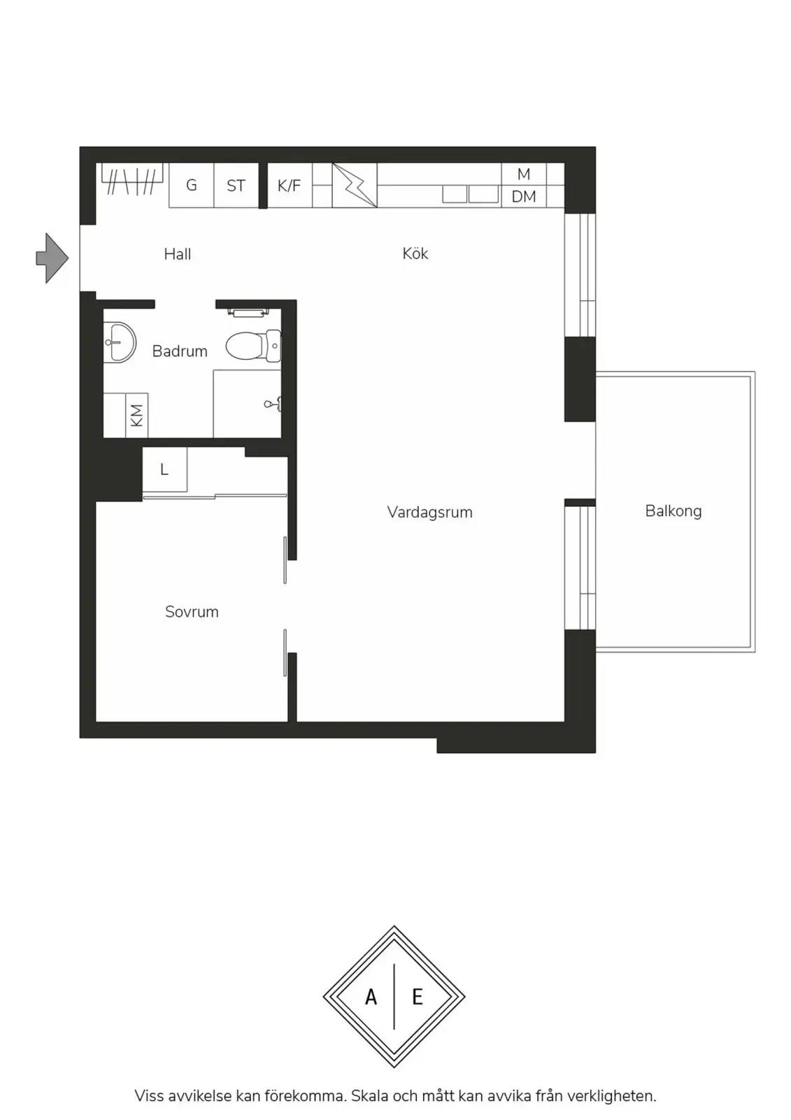 Floor plan for Bobergsgatan 12