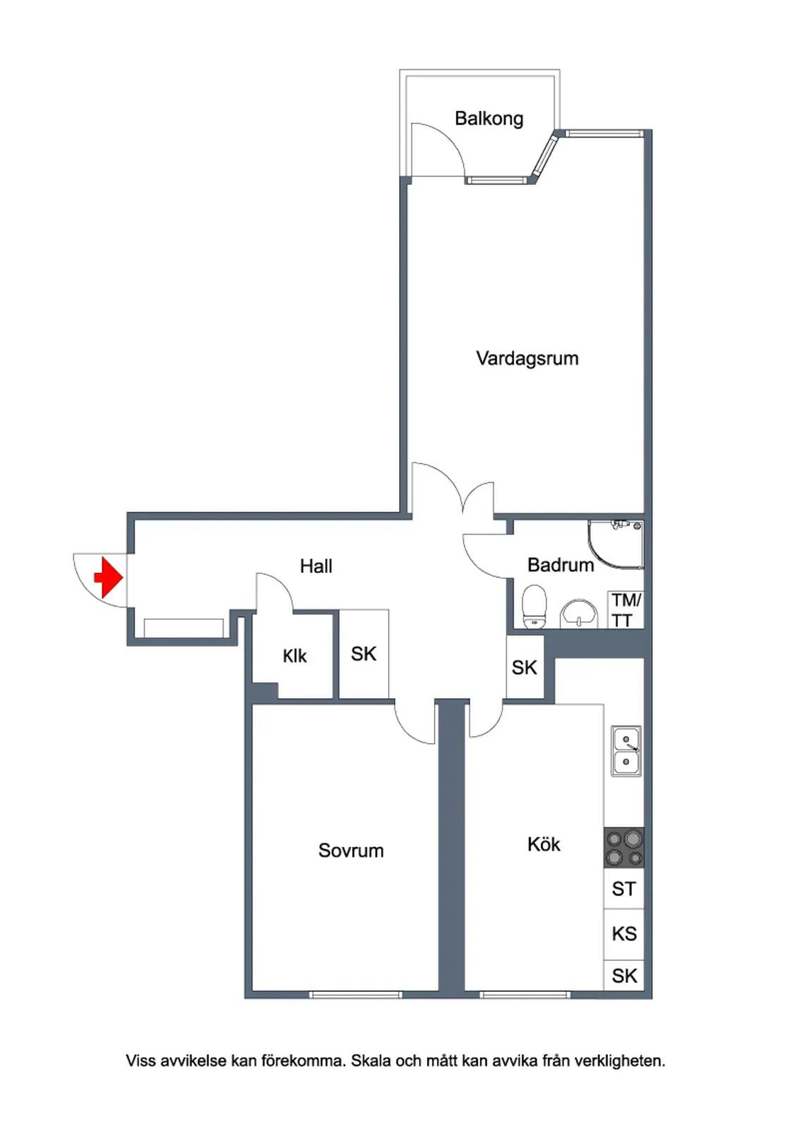 Planritning för Tullingebergsvägen 8C